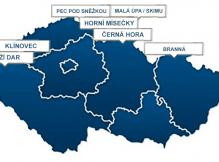 Mapa otevřených areálů v Česku o mikulášském víkendu (2014). 