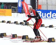 Martin Mikuš při přezouvání v rámci SKImagazín skiatlonu 2013