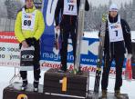Stupně vítězů SKImagazín skiatlonu: Jakub Pšenička (1), Martin Lopota (2) a Arnošt Hlaváček (3)