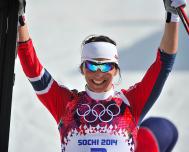 Marit Bjørgenová na OH v Sochi (Foto: Agence Zoom)